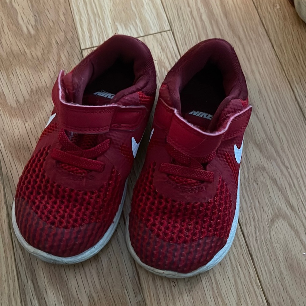 Red Nike toddler sneakers